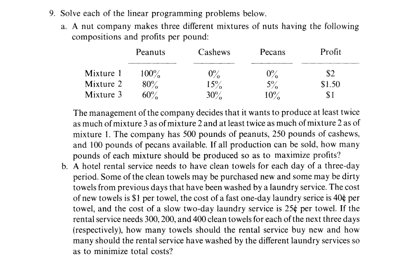 Solved MIXTURE PROBLEMS 2. Mani Peanut Company wants to mix