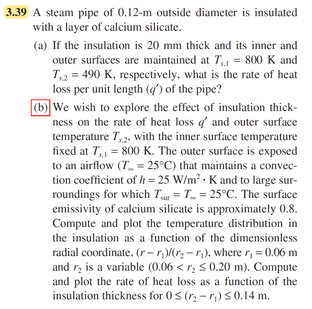 Solved = 3.39 A steam pipe of 0.12m outside diameter is