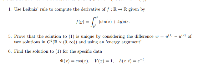 Solved Prove that the solution to (1) is unique by | Chegg.com