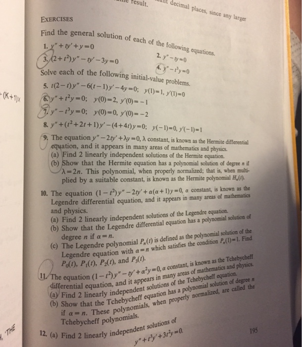 Solved Find the general solution of each of the following | Chegg.com