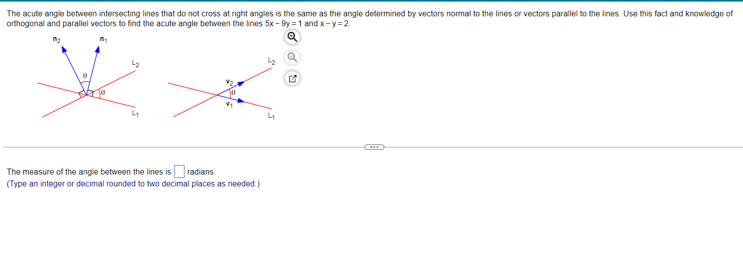 Solved orthogonal and parallel vectors to find the acute | Chegg.com