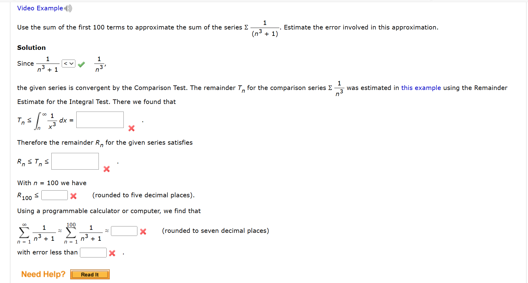 Solved Use the sum of the first 100 terms to approximate the | Chegg.com