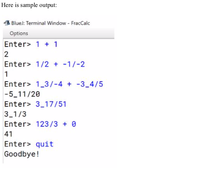 Here is sample output: Blue): Terminal Window - | Chegg.com