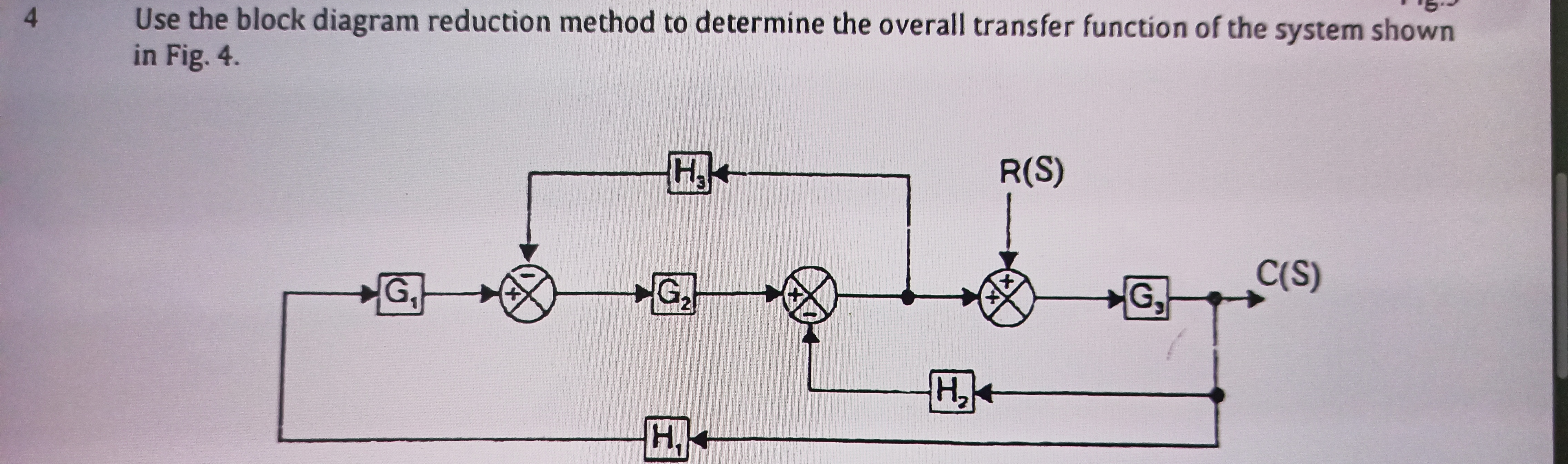 Solved Use the block diagram reduction method to determine | Chegg.com