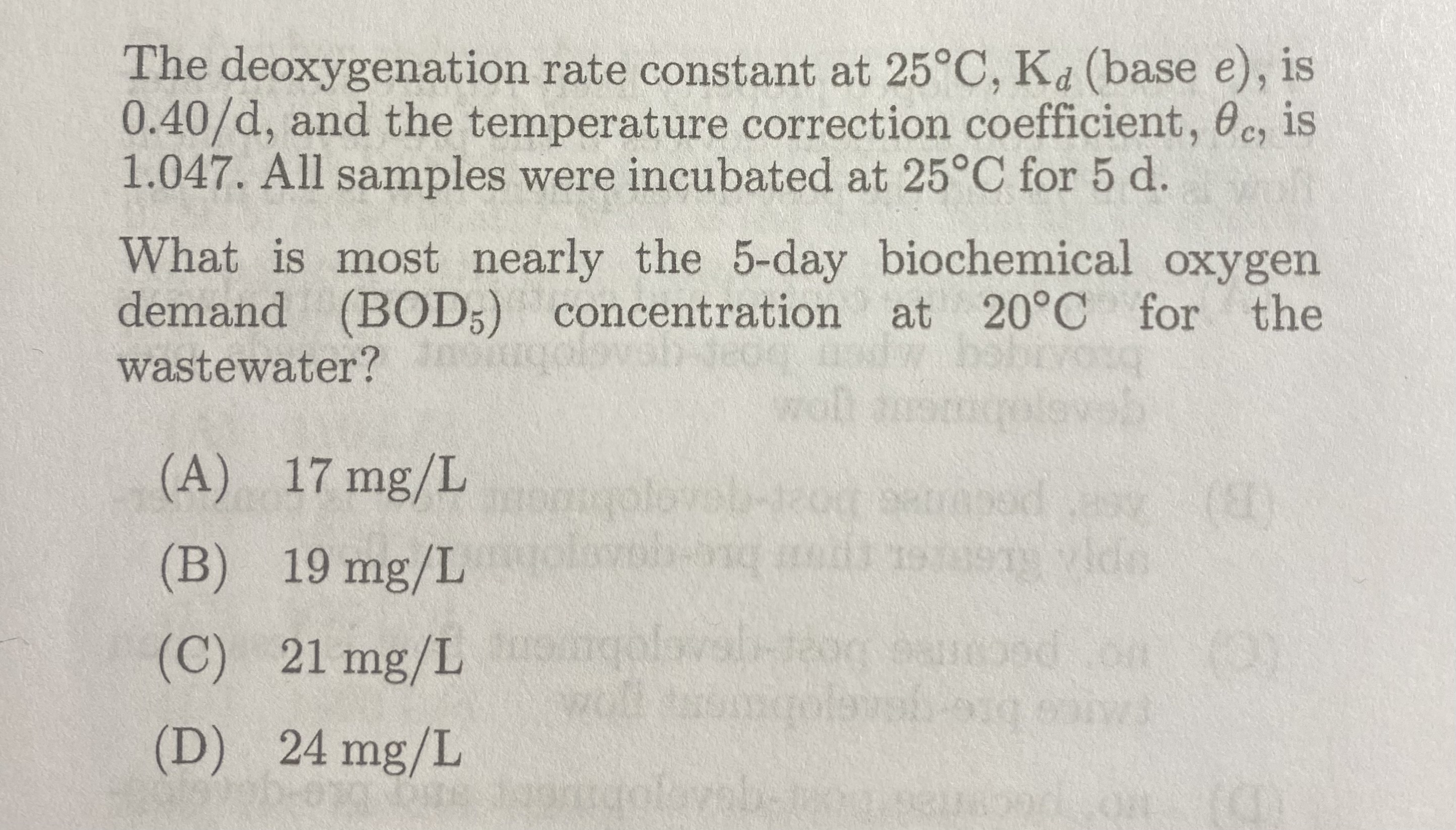 Solved \r\n\r\n14. See NCEES Handbook BOD Test Solution and | Chegg.com