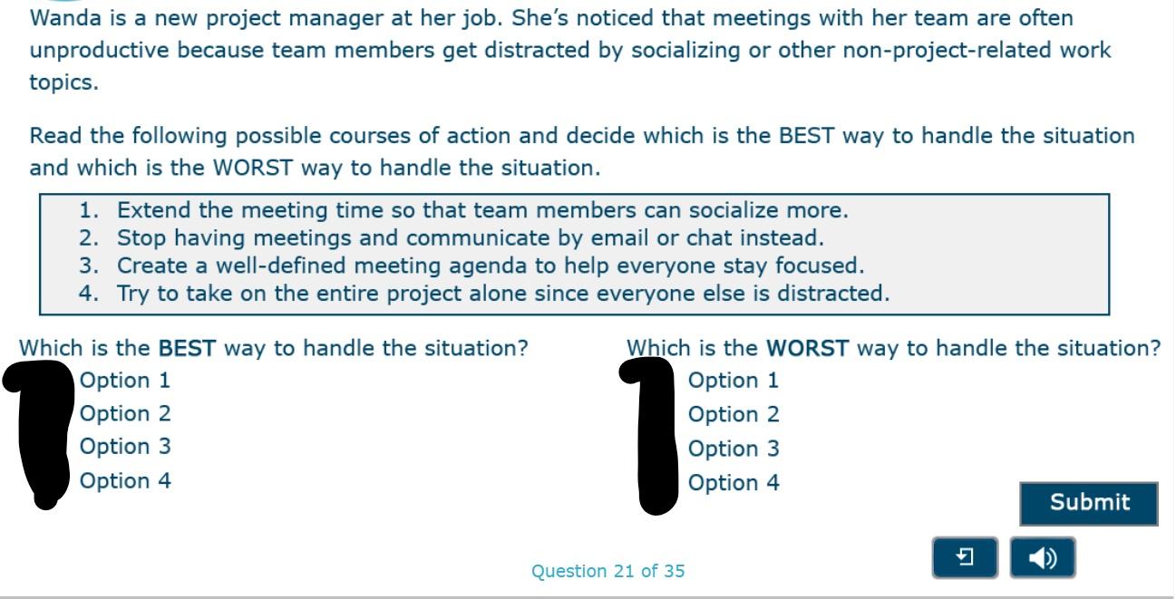 Solved Wanda is a new project manager at her job. She's | Chegg.com