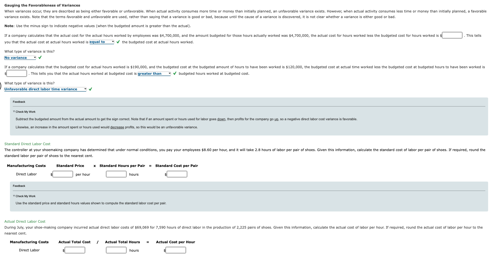 Gauging the Favorableness of Variances When variances | Chegg.com