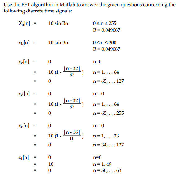 Solved Use the FFT algorithm in Matlab to answer the given | Chegg.com