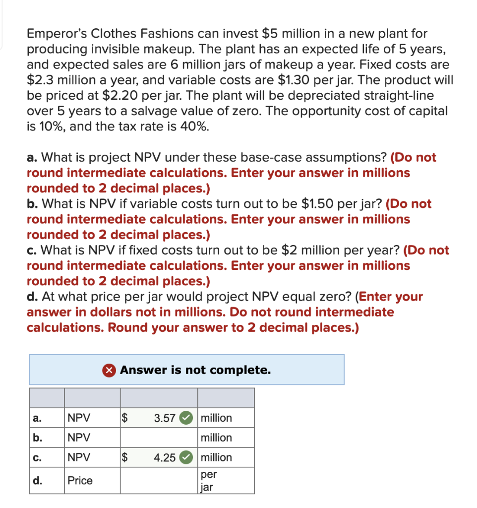 Solved Emperor’s Clothes Fashions can invest $5 million in a 