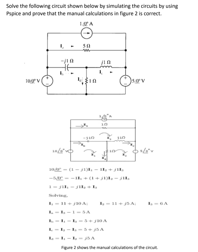 Solve the following circuit shown below by simulating | Chegg.com