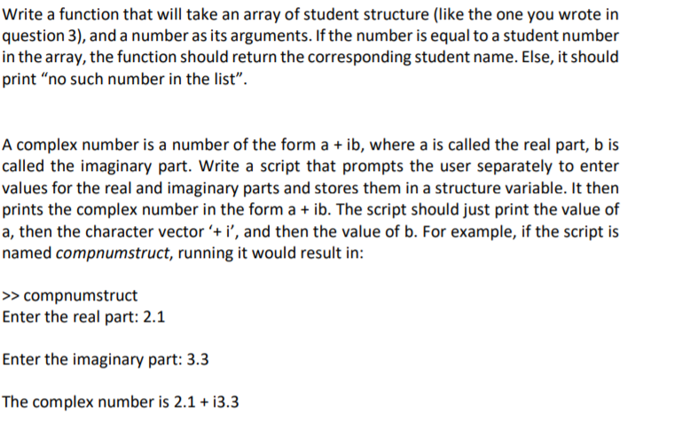 Solved Write a function that will take an array of student | Chegg.com