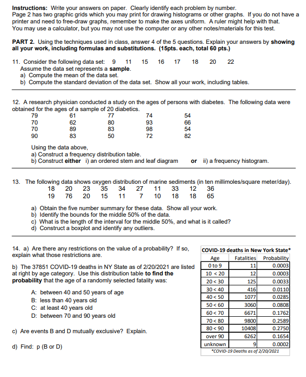 Solved Instructions: Write your answers on paper. Clearly | Chegg.com