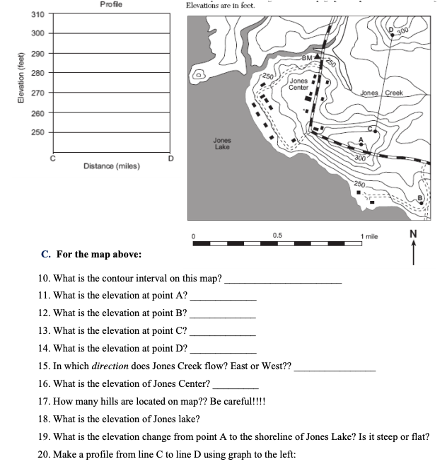 Solved A. Examine the map below and answer the associating | Chegg.com