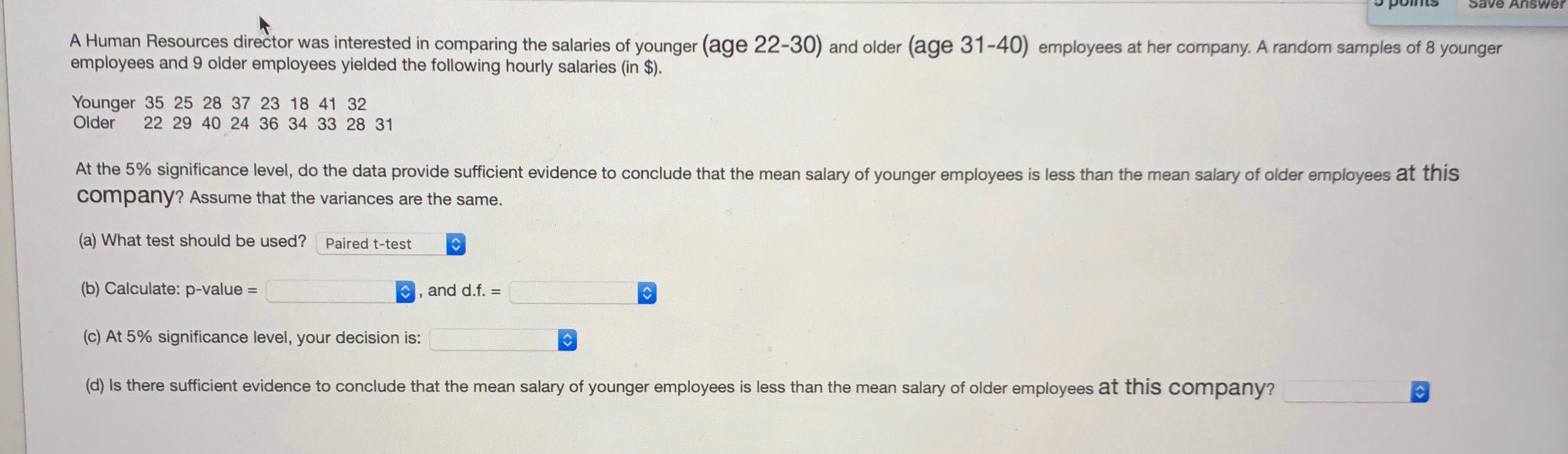 Pulls Save Answer A Human Resources director was | Chegg.com