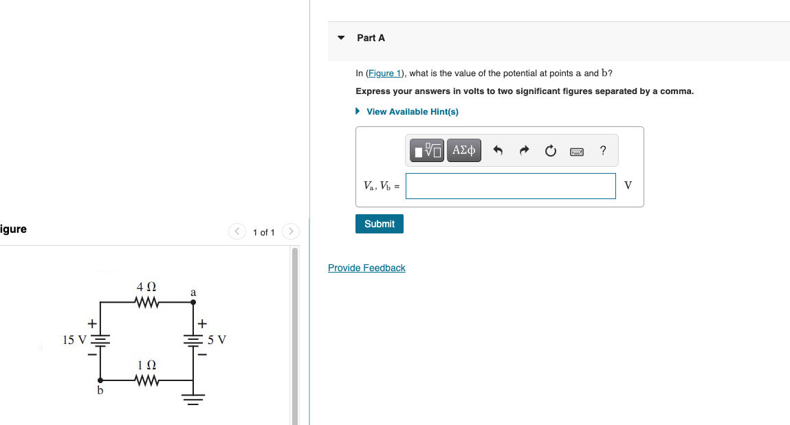 Solved In (Figure 1), What Is The Value Of The Potential At | Chegg.com