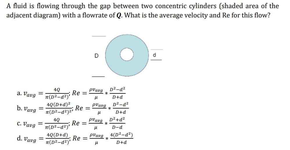 Solved A fluid is flowing through the gap between two | Chegg.com