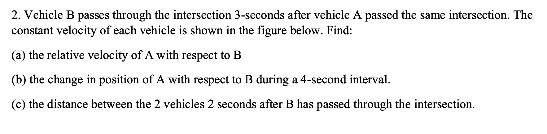 Solved 2. Vehicle B Passes Through The Intersection | Chegg.com