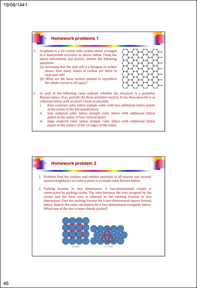 Solved 19/06/1441 Homework problems 1 Graphene is a 2D