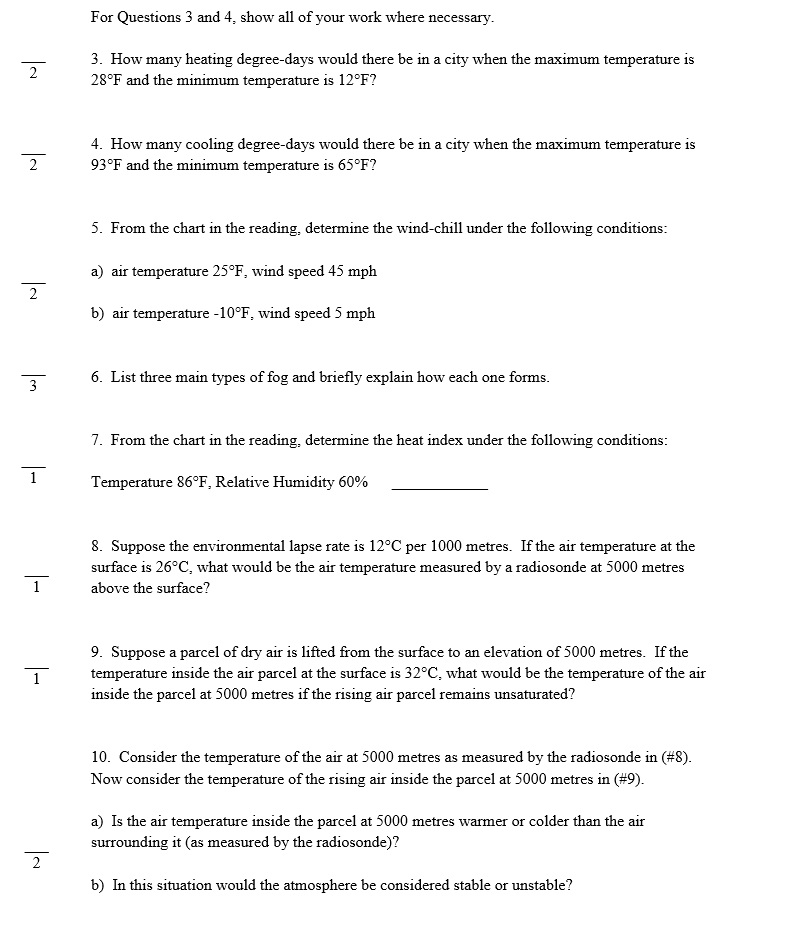 Solved For Questions 3 and 4, show all of your work where | Chegg.com