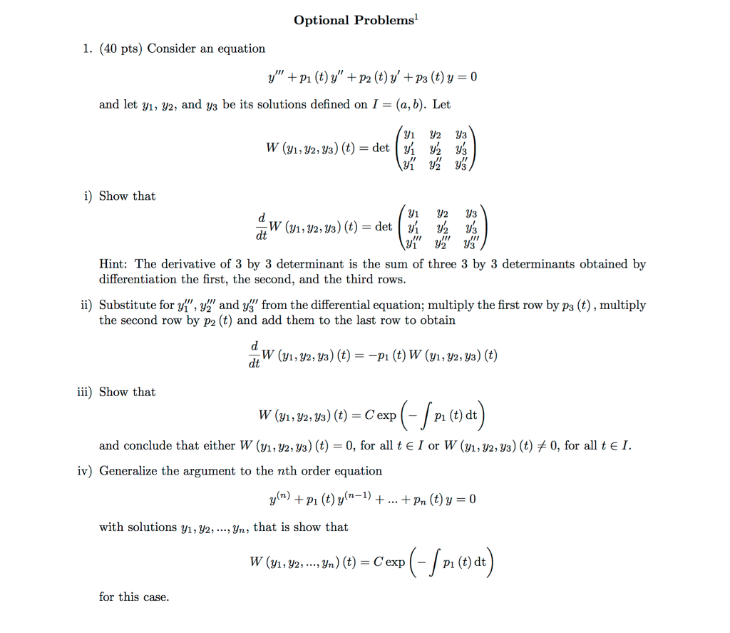 Solved Optional Problems 1. (40 pts) Consider an equation | Chegg.com