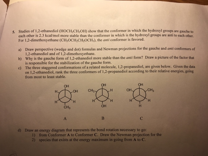 Solved Studies of 1,2-ethanediol (HOCH2CH2OH) show that the | Chegg.com