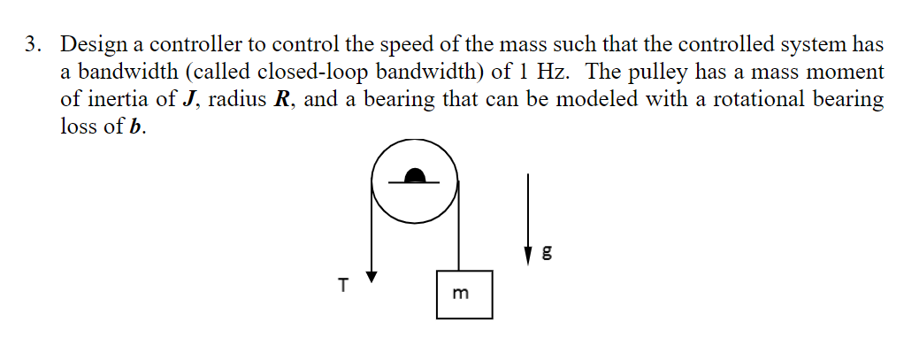 Solved 3. Design a controller to control the speed of the Chegg