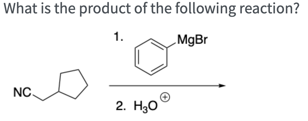 Solved What Is The Product Of The Following Reaction 1