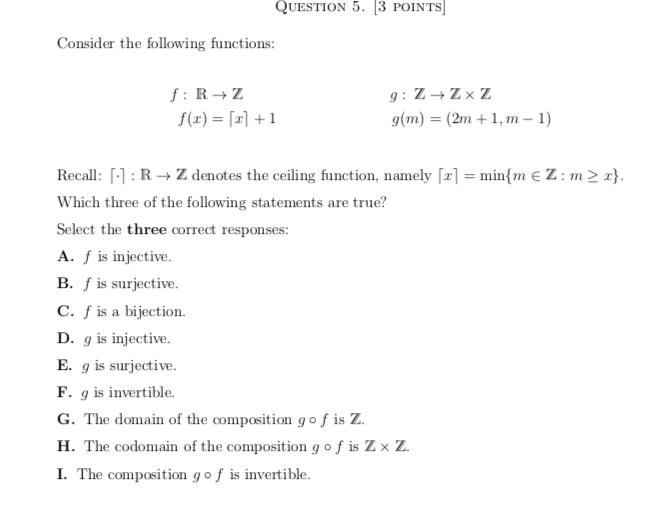 Solved QUESTION 5. 3 POINTS Consider the following | Chegg.com