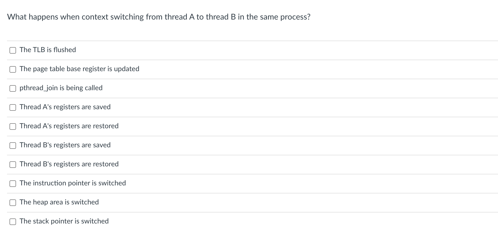 process and thread context switching