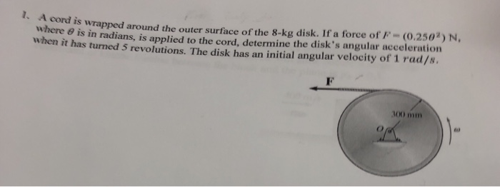 Solved A Cord Is Wrapped Around The Outer Surface Of The 