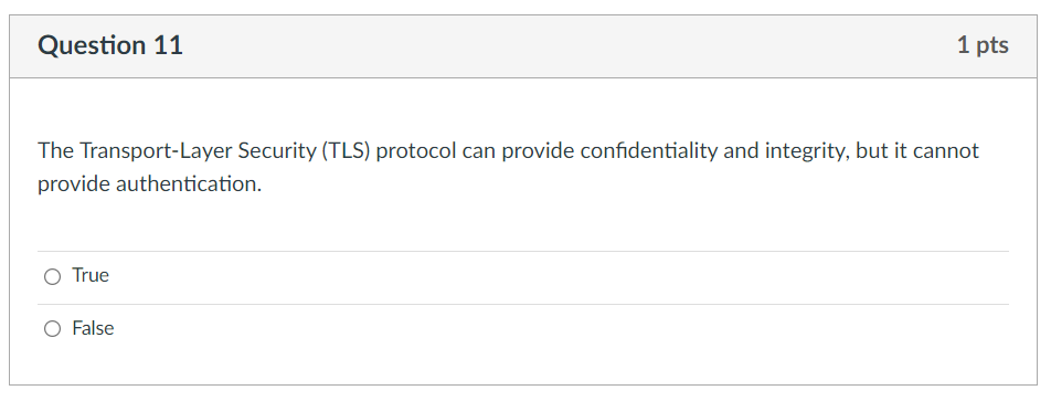 Solved Question 11 1 pts The Transport-Layer Security (TLS) | Chegg.com
