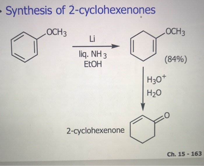 Solved Synthesis of 2-cyclohexenones OCH3 OCH3 Li liq. NH3 | Chegg.com