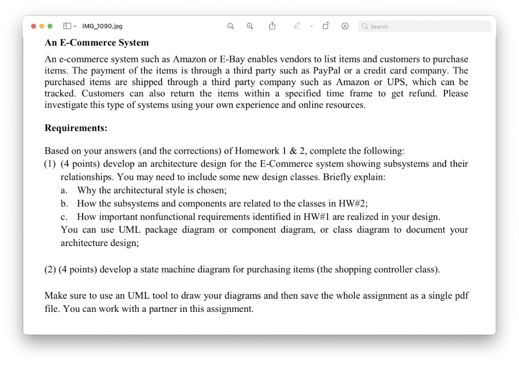 Solved Use either package, component, or class diagrams to | Chegg.com