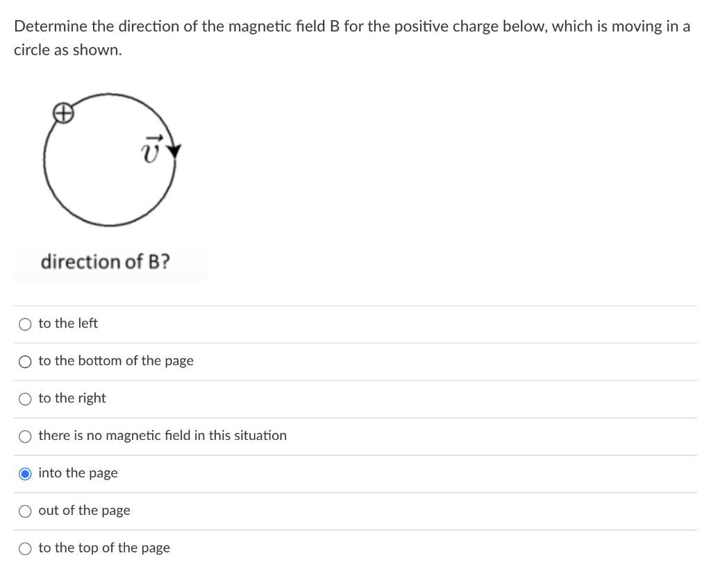 Solved Determine the direction of the magnetic field B for | Chegg.com