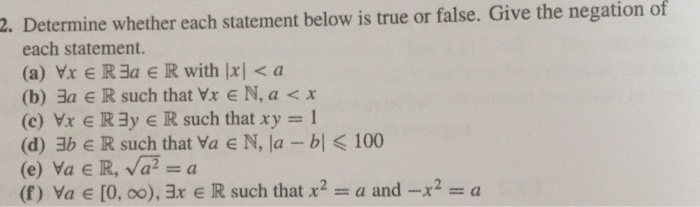 Solved Determine whether each statement below is true or | Chegg.com