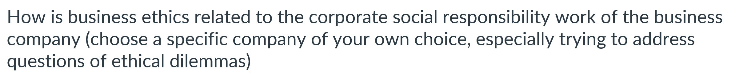 Solved How is business ethics related to the corporate | Chegg.com