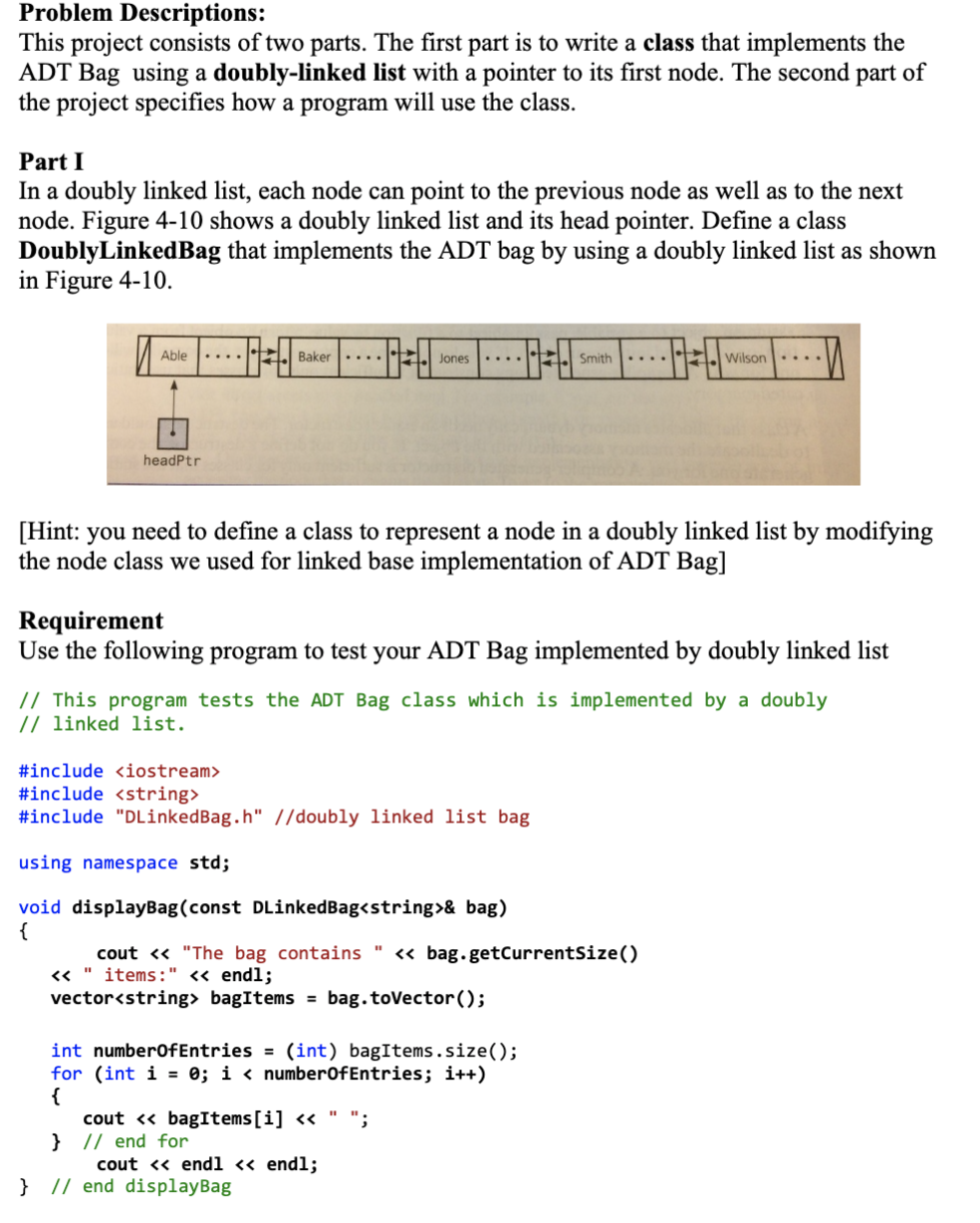 Problem Descriptions: This project consists of two | Chegg.com