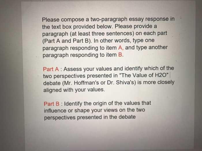 Please Compose A Two paragraph Essay Response In The Chegg