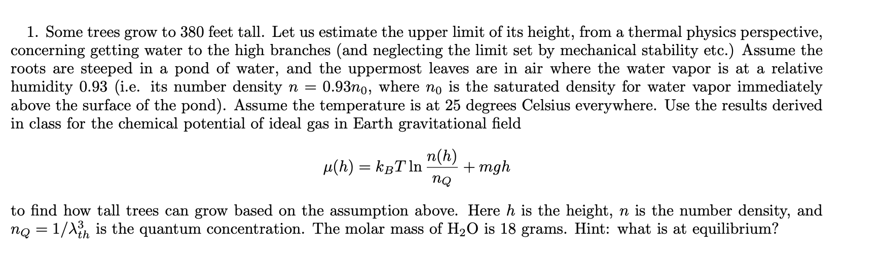 Solved 1. Some trees grow to 380 feet tall. Let us estimate | Chegg.com