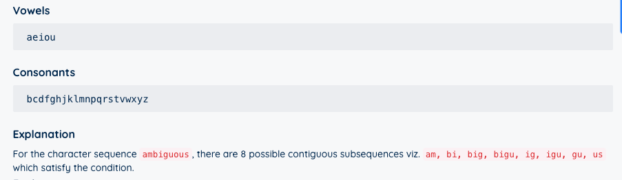 Vowels and Consonants Given a character sequence find | Chegg.com