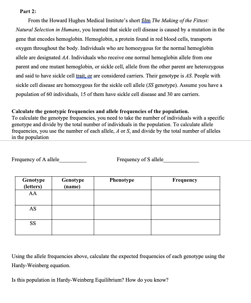 Solved Part 2 From The Howard Hughes Medical Institute S Chegg Com