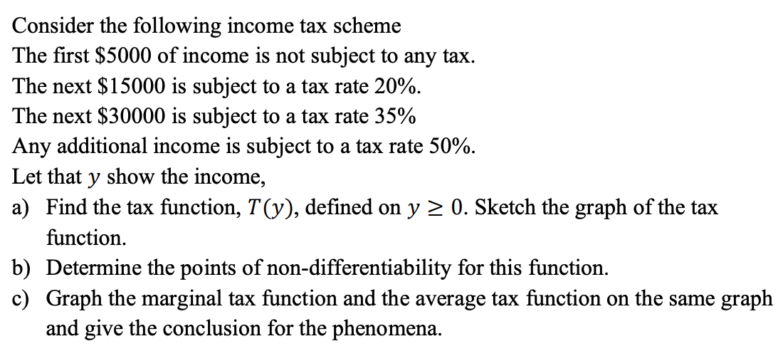 Solved Consider The Following Income Tax Scheme The First | Chegg.com