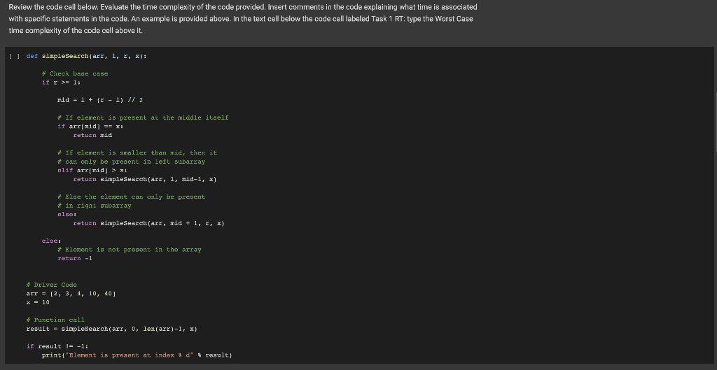 Solved Review the code cell below. Evaluate the time | Chegg.com