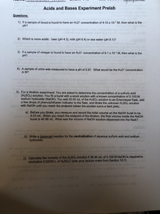 Solved If A Sample Of Blood Is Found To Have An H3o+ 