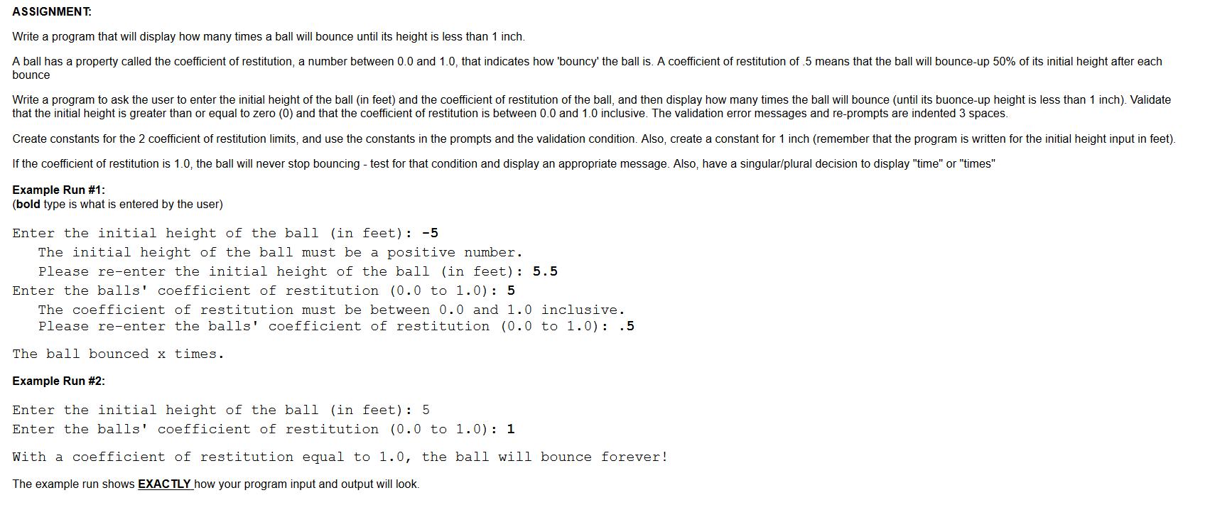 Solved ASSIGNMENT: Write a program that will display how | Chegg.com