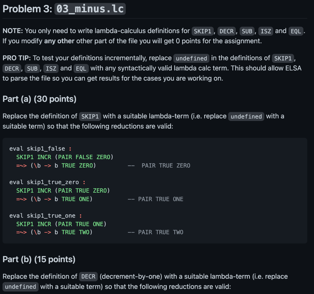 Solved write five lambda calculus functions: SKIP1, ﻿DECR, | Chegg.com