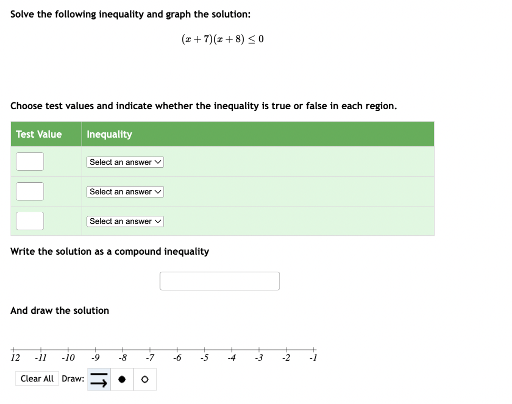 Solved Solve the following inequality and graph the | Chegg.com