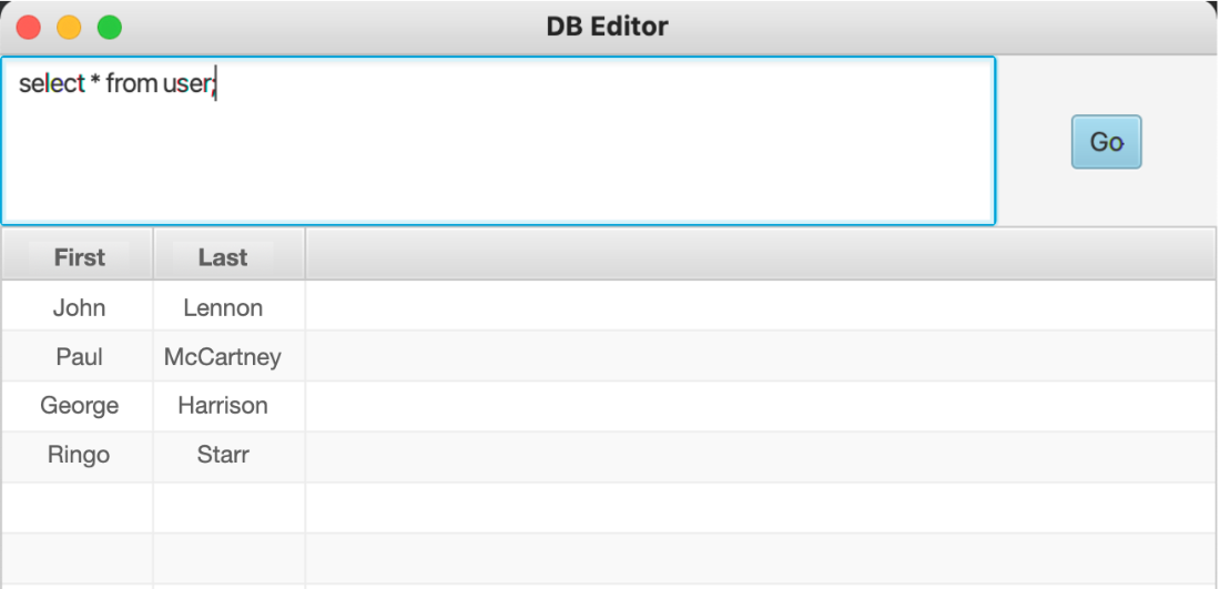 Solved Create a simple database client using Java that | Chegg.com