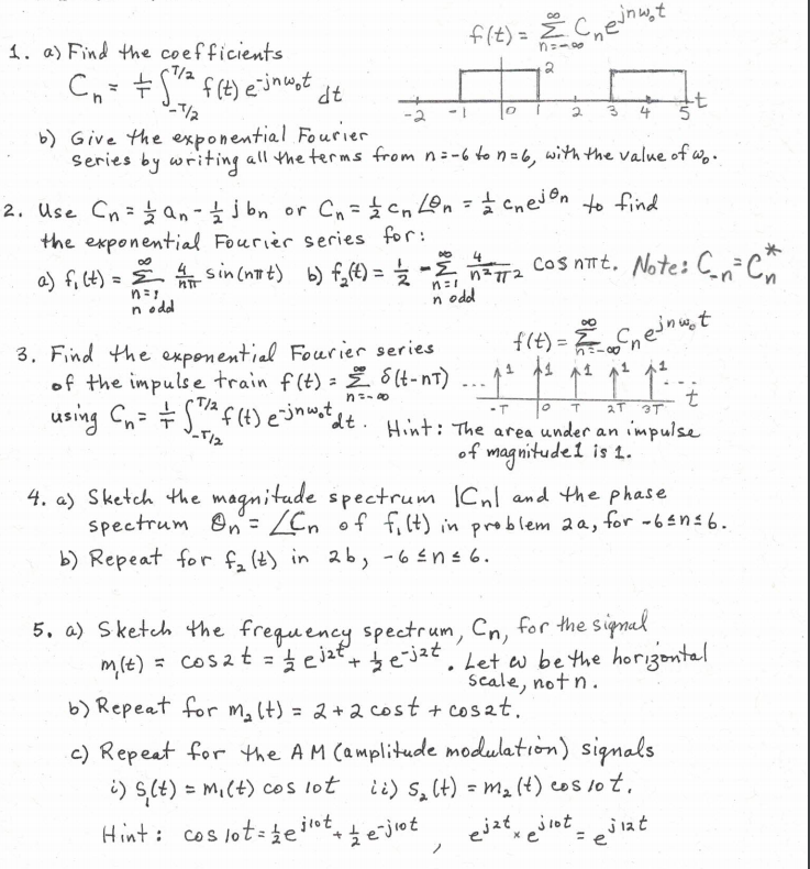Solved 1 A Find The Coefficients F T 2 Cmeinust Cho Chegg Com
