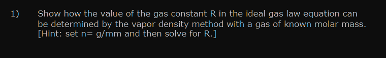 what is the value of constant r in ideal gas equation
